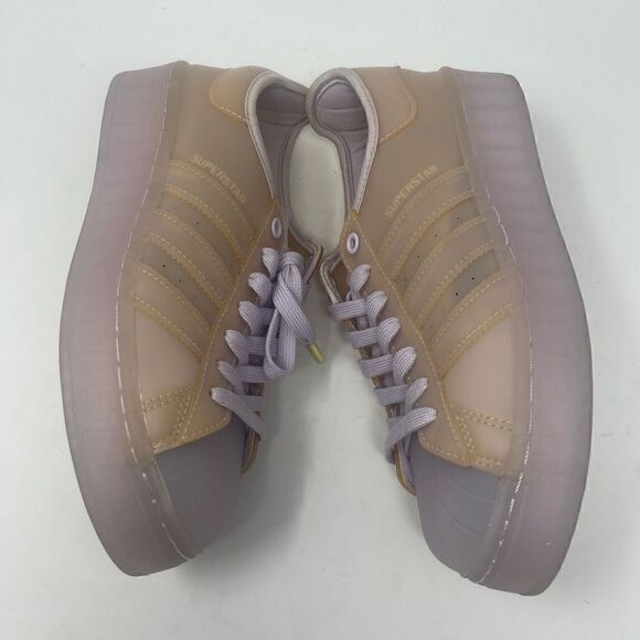 Adidas Women's Superstar Lace-up Jelly Cream & Tan Sneakers Size 7 - Picture 3 of 7